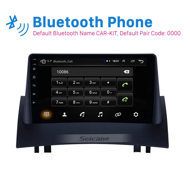 Автомагнитола Seicane 2DIN 9 дюймов для Renault Megane 2 2004 2005-2008 Android 1 автомобильный