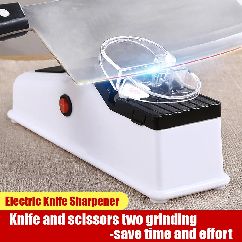 

USB Electric Knife Sharpener Adjustable For Kitchen Knives Tool Knife Scissor Sharpening White Medium and Fine Grinding Blade
