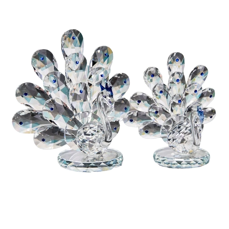 

Хрустальные поделки из павлина, фигурки, подарок на день рождения, свадьбу, украшение для дома, 3 цвета, скульптура павлина, Рождественское у...
