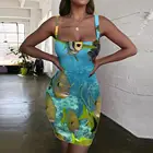 Женский сарафан KYKU, облегающее платье с 3D-принтом в виде карпа