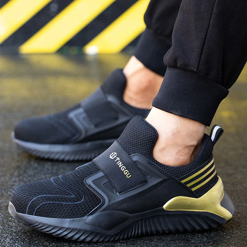 

New Lightweight Men's Safety Shoes Work Boots Steel Toe Work Shoes Sneakers Breathable Safety Boots Men Indestructible Shoes