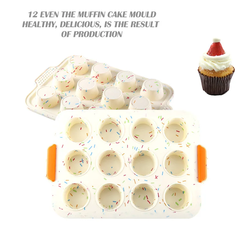 12 Полость силиконовые кексы Плесень Мини Маффин чашки торт DIY антипригарные