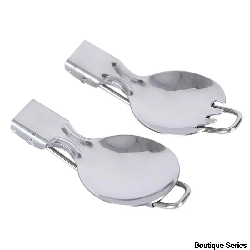 

Folded Spoon Spork Outdoor Tableware Camping Cookware Folded Flatware For Picnic