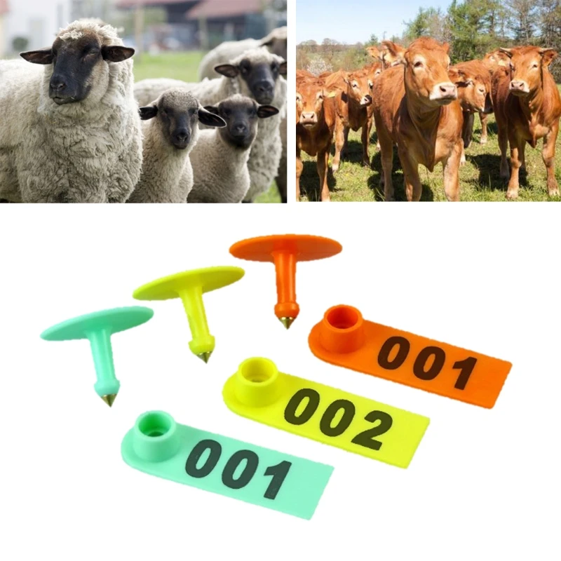 

1-200 Number Sheep Cow Ear Tag Sign Farm Animals Identification Cards With Nails T8WE