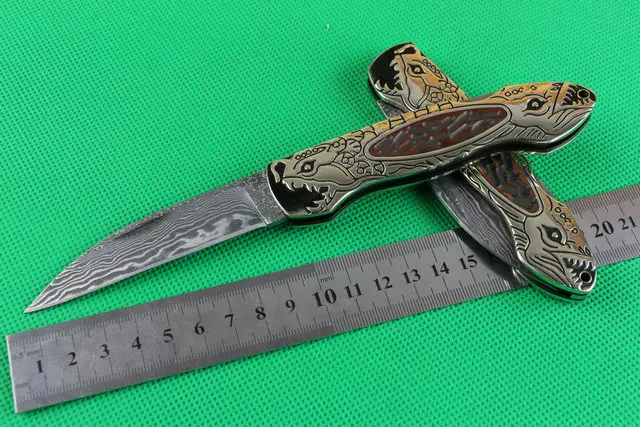 

Складной нож из дамасской стали, карманный инструмент для кемпинга и охоты, для самообороны, высокая твердость, для повседневного использов...