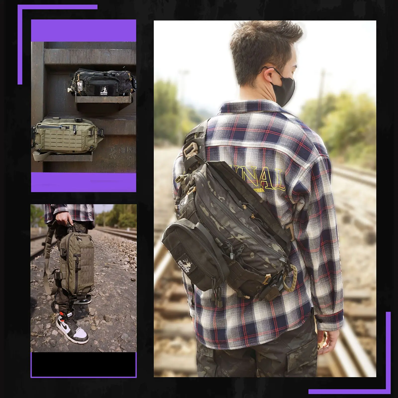 

DMGear 421X Multifunctional Backpack Tactical Chest Hanger Shoulder Bag - MCBK WG CB MC RG(Strengthen Version)