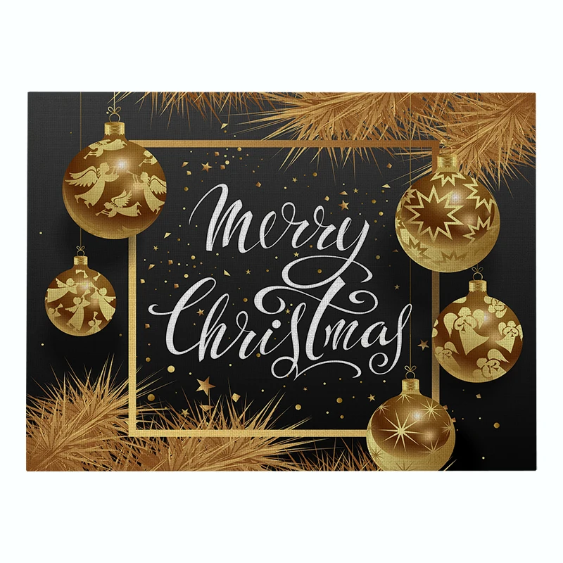 872 SEAAN Dark Christmas Decor Tableware Durable Dinner Table Placemat Tea Party Kitchen Accessories Bowl Cup Pads Drink Coasters - Цвет: 872