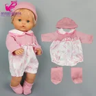 Розовые комбинезоны для кукол Nenuco, шапка, носки, размер 40 см, Одежда для кукол Su Hermanita 16 дюймов, комплект одежды для новорожденных