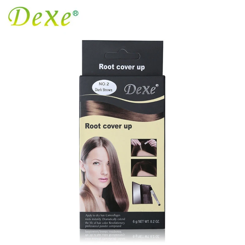 Темно коричневый цвет Dexe волос ing продукты покрытие серое для корней вверх Цвет