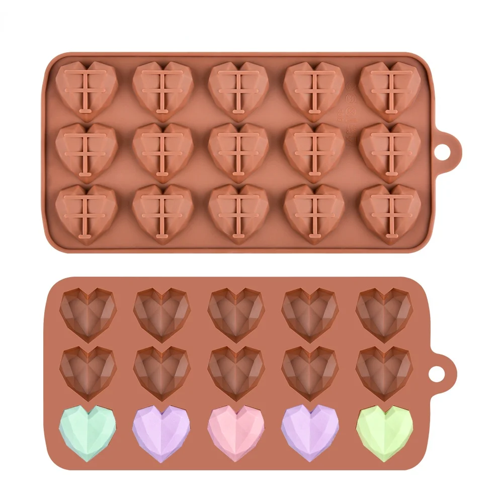 

15cavities Mini Heart Chocolate Mold Silicone Candy Molds Gummy Jelly Mould Baking Tools for Cakes Cake Decoration Accessories