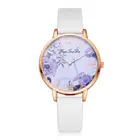 Новинка 2020, женские часы, модные повседневные женские наручные часы с цветком, зеленые винтажные кварцевые часы с кожаным ремешком, простые женские часы, подарки