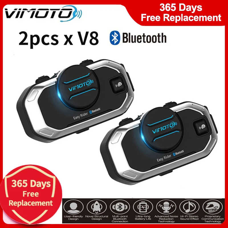 Английская версия 2 шт. Vimoto V8 переговорное устройство для мотоциклетного шлема