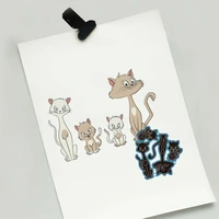 cartoon cat family of four carbon steel cutting dies diy scrapbooking photo p15d