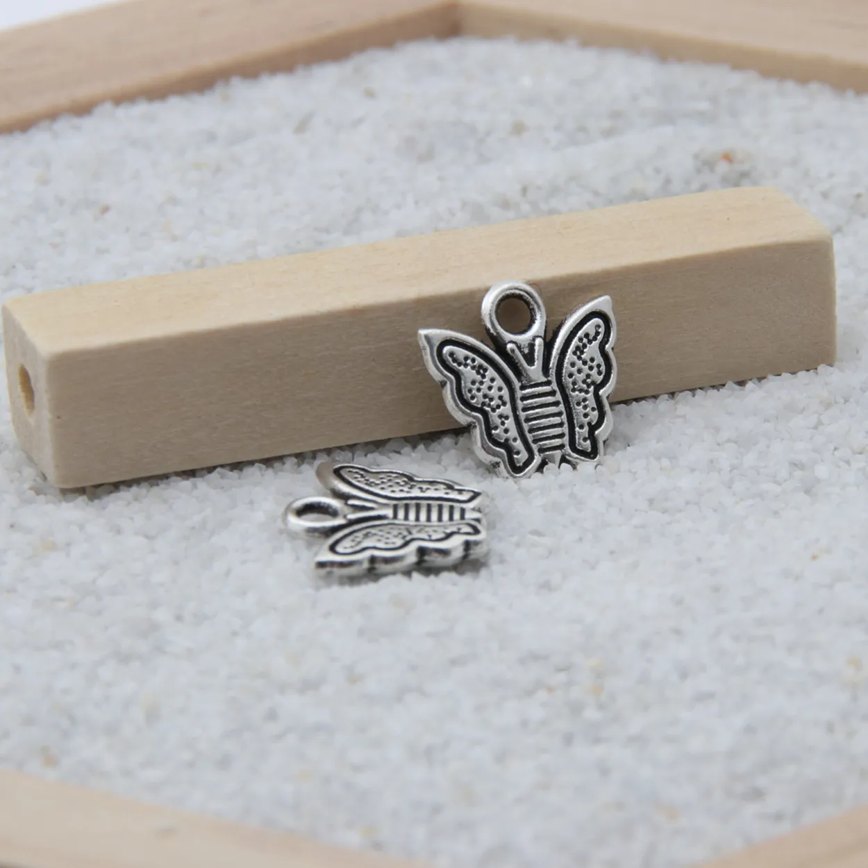 20 шт. серебряные подвески в виде летающей бабочки ожерелья браслет ручной работы