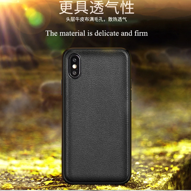 Роскошный чехол для IPhone 11 pro 7 8 Plus X XS Max XR кожаный задняя крышка из чистой кожи