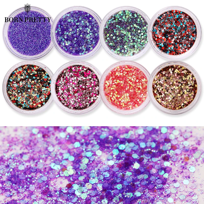 1 коробка блестящих блесток для ногтей Белоснежка голографическая микс Размер