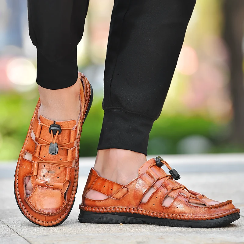 

cuero zandalias size beach big roman da rubber sandalia fashion piel sandals transpirables erkek leather 2019 playa sandles for