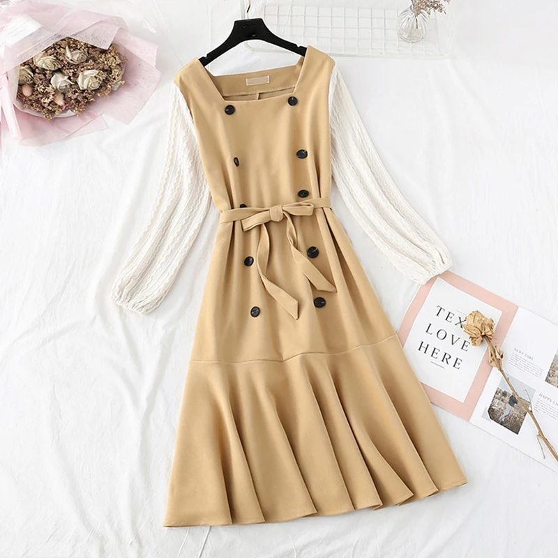 Женское платье с длинными рукавами элегантное короткое Красное и черное