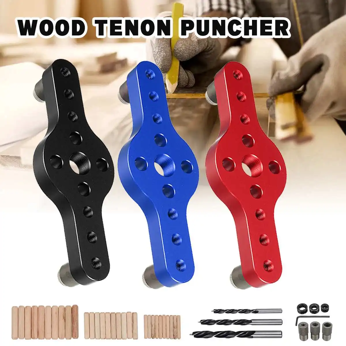 

Alloy Vertical Pocket Hole Jig Woodworking 6/8/10mm Drilling Locator Wood Dowelling Self Centering Drill Guide Kit Hole Puncher