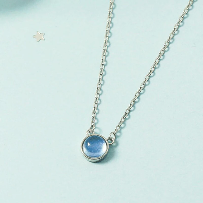 Женское колье с подвеской в виде звездного неба из серебра 925 пробы