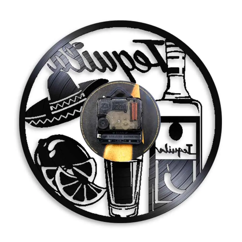 Виниловые настенные часы Dringking для напитков с текилой винтажные питьевой бар