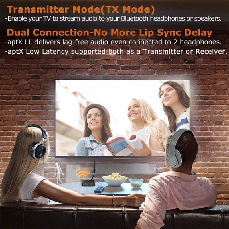 

CSR8675 Bluetooth 5.0 2 in 1 Transmitter Receiver Fiber Optic Bluetooth Adapter AptX HD Audio for TV/Headphone/Car/PC