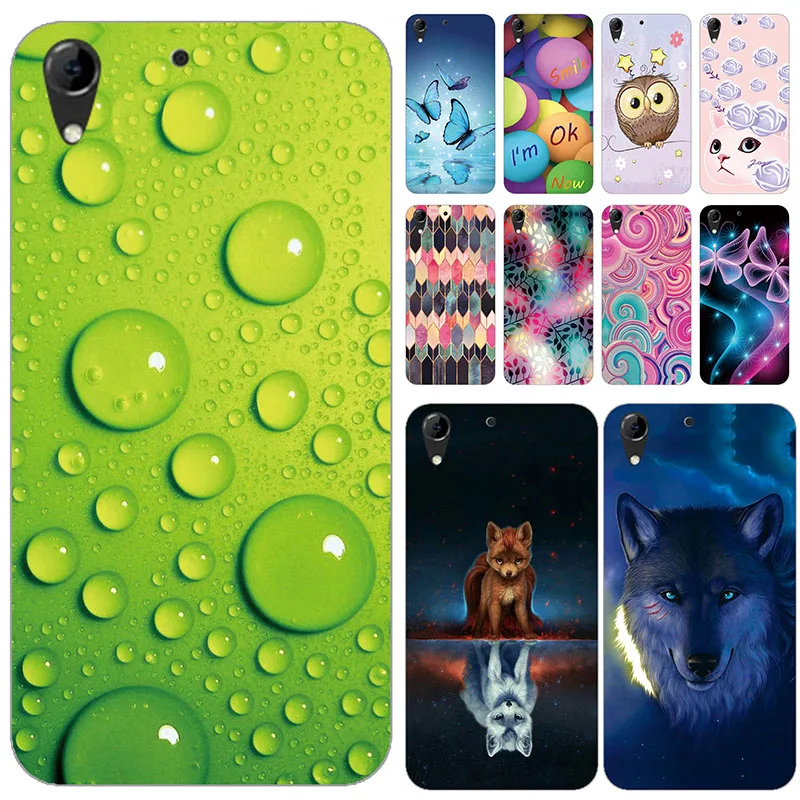 

Soft Phone Case for HTC Desire 728 728G D728T D728WC Cases Panda Funda Colorful Flower Silicone TPU Back Cover Shell