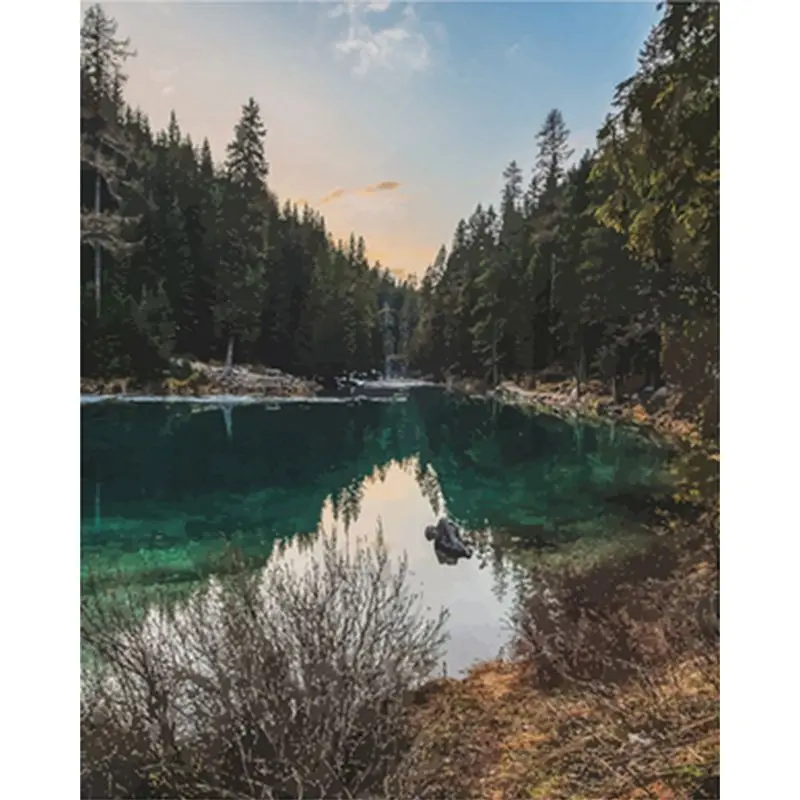 

SELILALI 60x75cm Painting By Numbers For Adults Unique Gift HandPainted River And Mountain Landscape Picture By Number Kit