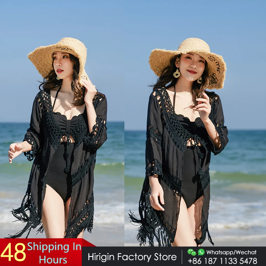 

Богемное Сетчатое платье с кисточками, Женская купальная одежда, накидки, платье бикини, новинка 2019, летний пляжный купальник, пляжная одежд...