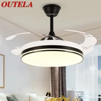 outela ceiling fan light invisible lamp with remote control modern simple led for home living room