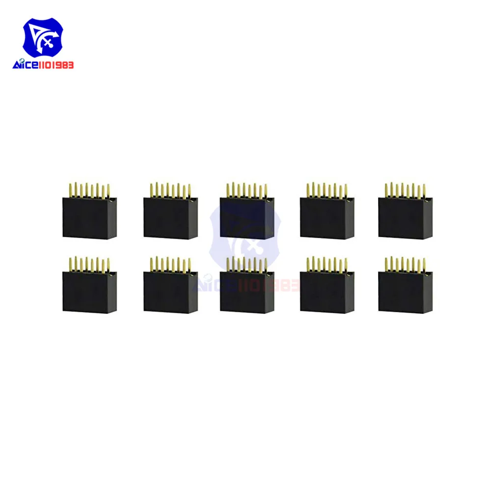 Diymore 10 шт./лот шаг 2 54 мм 2x4Pin двухрядный прямой разъем гнездовой штырь лента