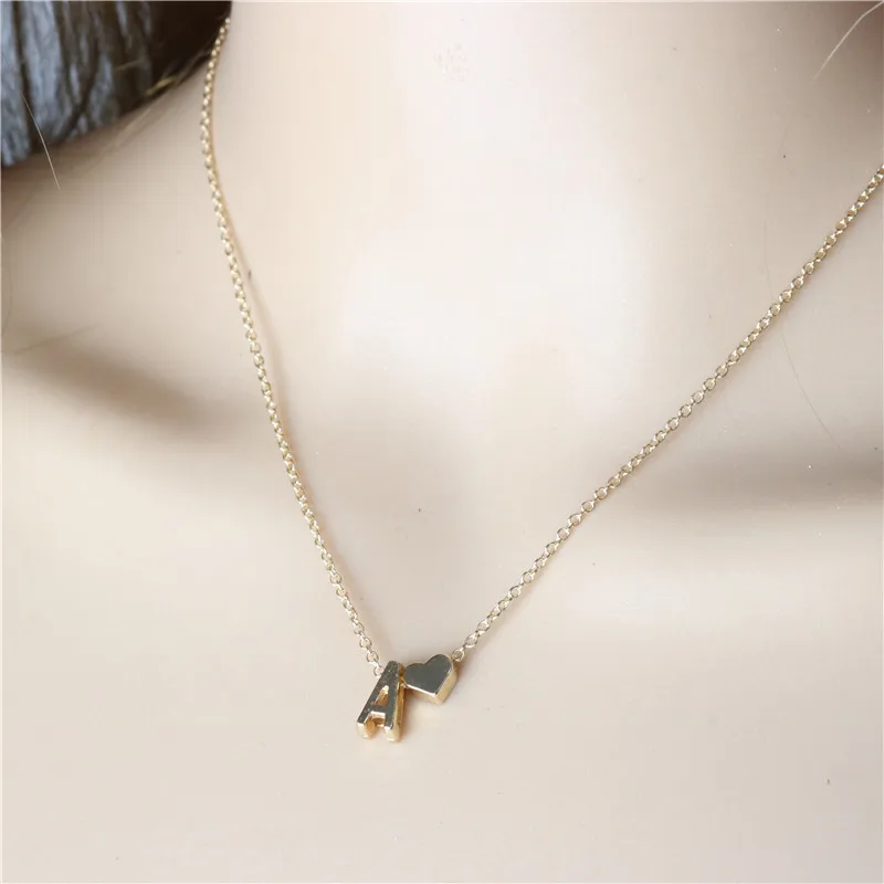 Ожерелье из нержавеющей стали золотого цвета с буквами алфавита ожерелье для