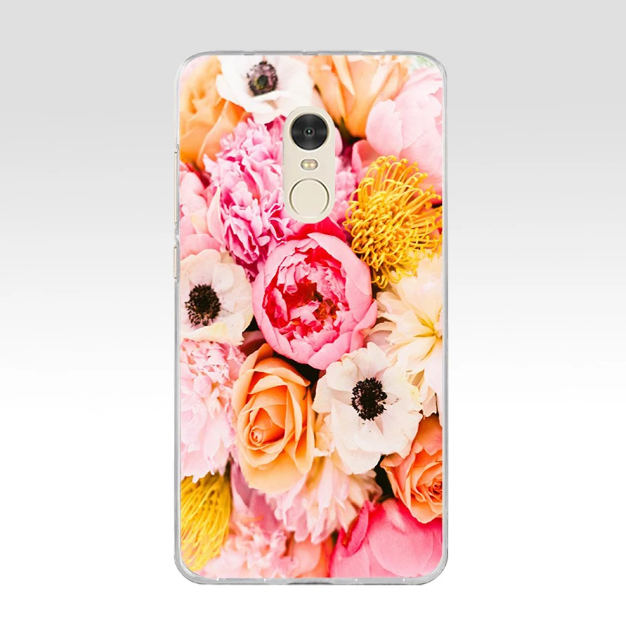 Чехол 116FG с рисунком пиона изящный Цветок Мягкий Силиконовый ТПУ чехол для