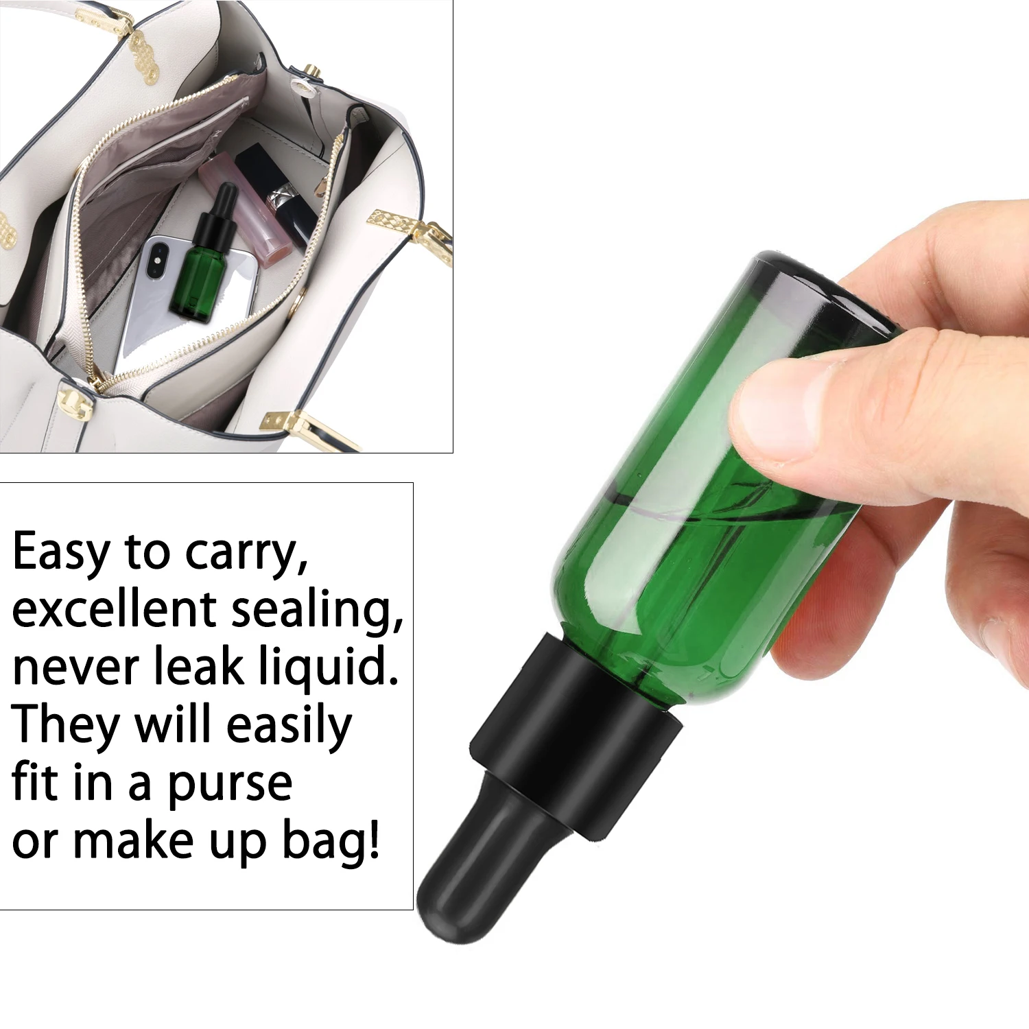 12 шт. портативные бутылки с зеленым стеклом 10 мл бутылка эфирного масла дорожные