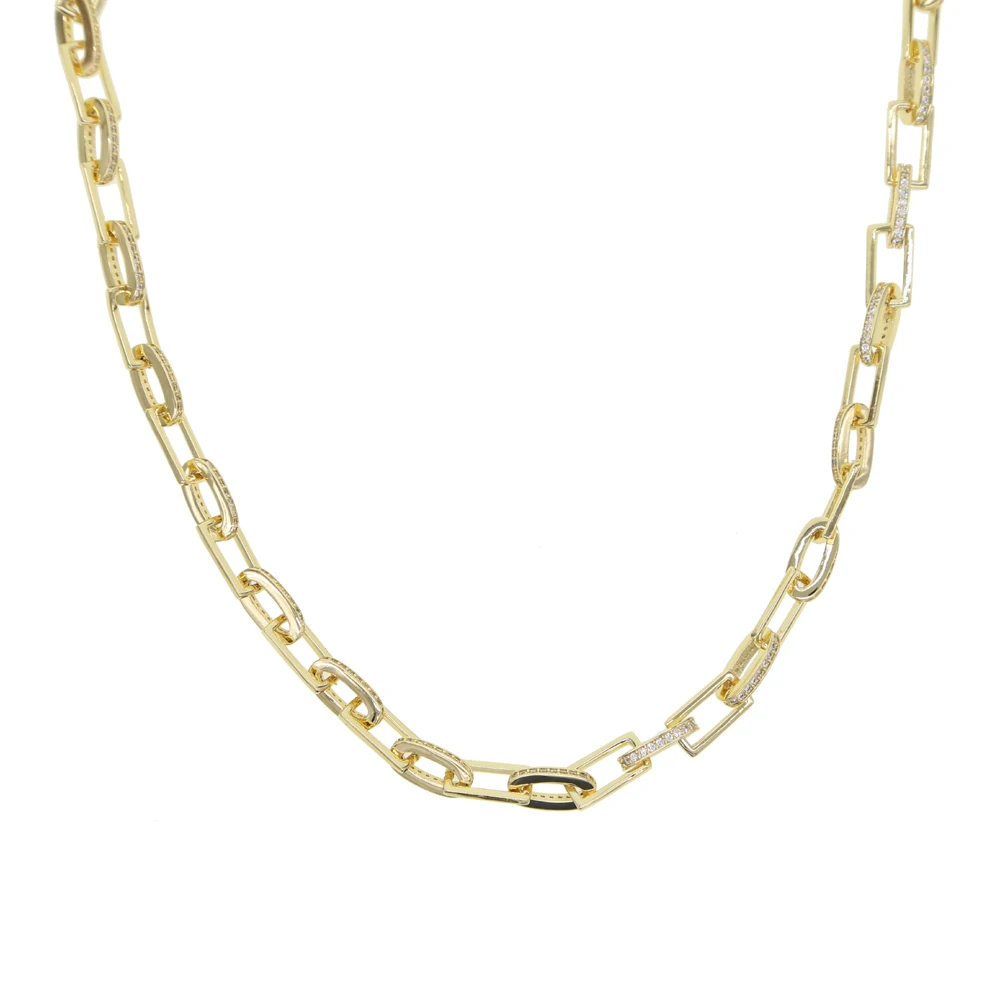 2021 Золотая заполненная квадратная цепочка сверкающая микро паве cz женская мода