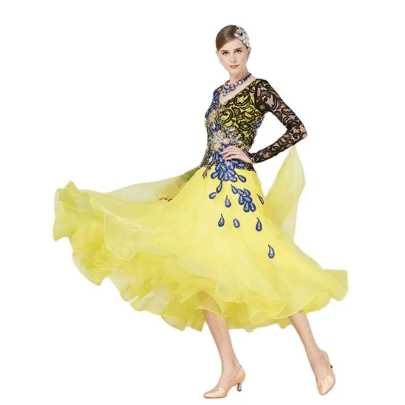 

Роскошное женское платье для бальных танцев, современные танцевальные платья на продажу