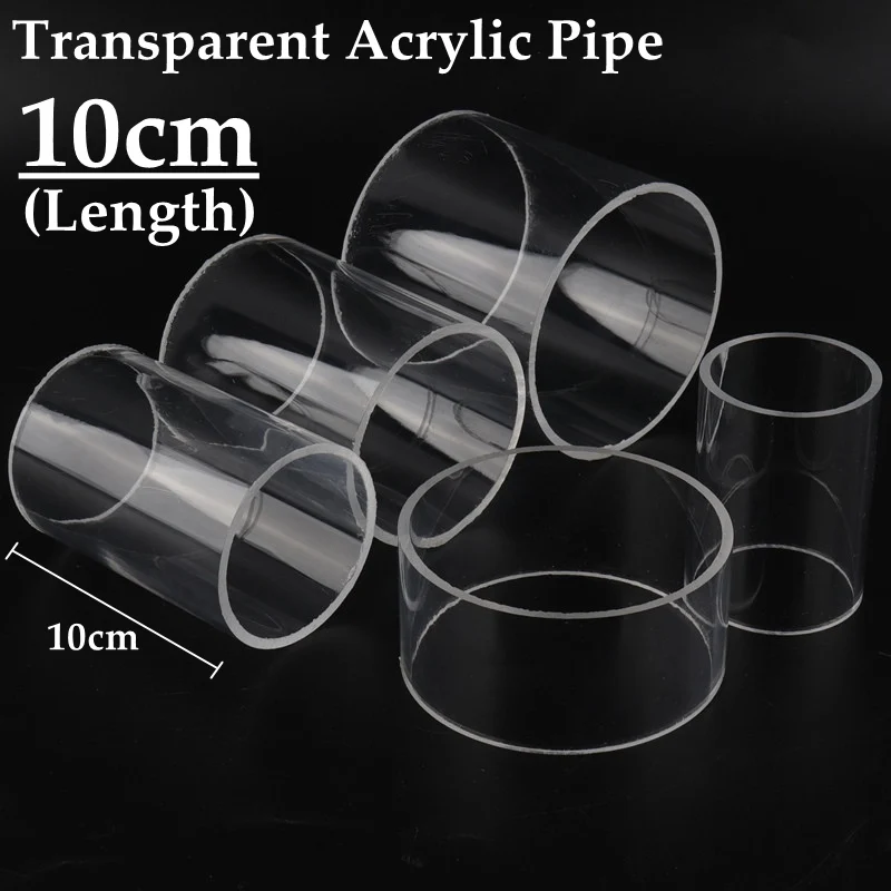 

2pcs 10cm O.D16-110mm High Transparent Acrylic Pipe DIY Aquarium Fish Tank Clear Glass Pipe Industry Transparent Acrylic Pipe