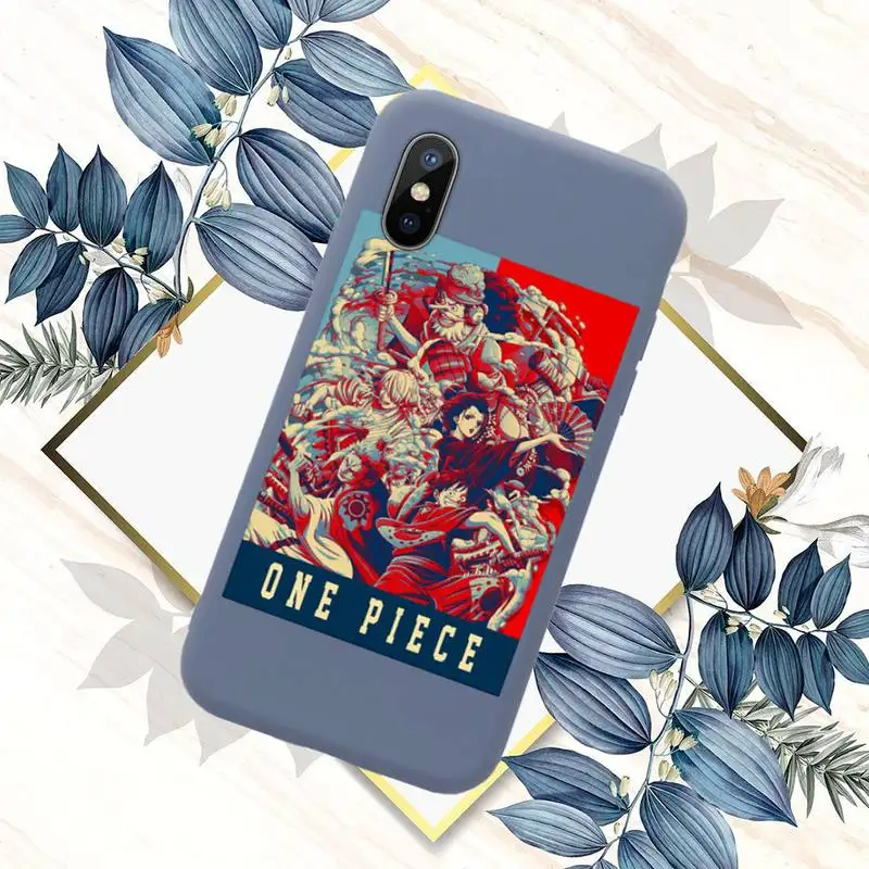 

ONE PIECE Anime Cartoon Phone Case Blue Candy Color for iPhone 11 12 mini pro XS MAX 8 7 6 6S Plus X SE 2020 XR