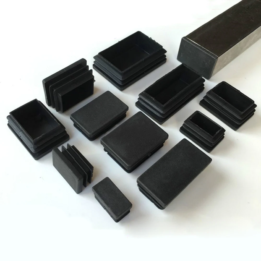 2-5-10pcs-rectangle-plastic-black-blanking-end-cap-caps-tube-pipe-inserts-plug-bung-steel-leg-stopfen-10x20mm~30x100mm