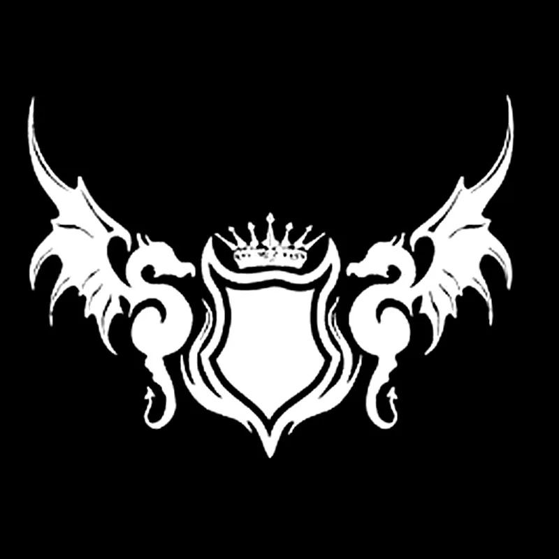 

Volkrays Personality Car Sticker Dragon Car-styling Accessories Reflective Sunscreen Vinyl Decal Black/Silver,13cm*19cm