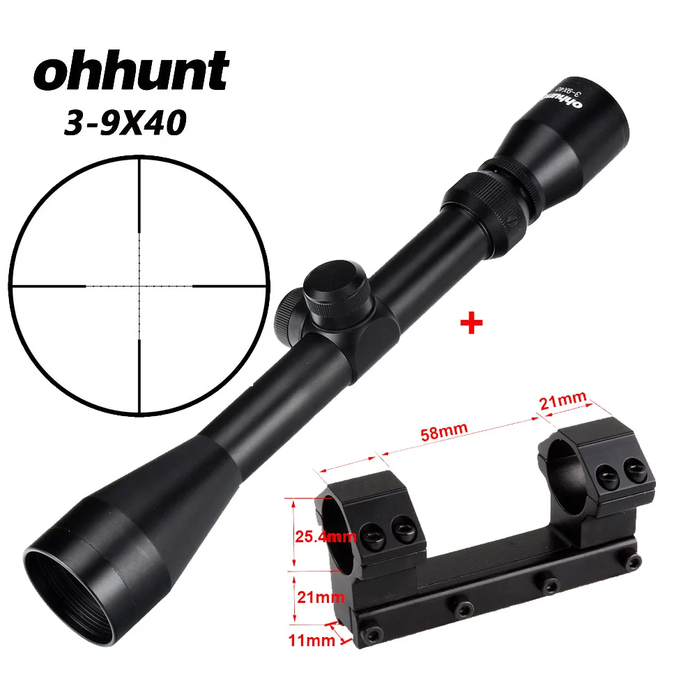 Dovetail Bracket Ohhunt 3-9X40 охотничий Воздушный прицел для винтовки провод дальномер Сетка арбалет или Mil точка прицел тактический оптический прицел - Цвет: Dovetail Bracket