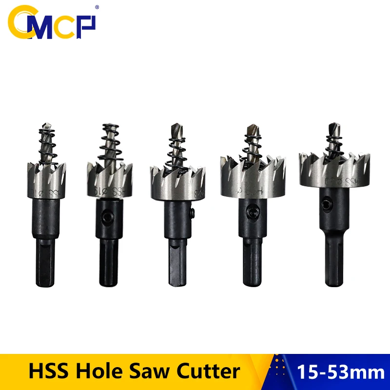 CMCP HSS Hole Saw Cutter 15-53mm Carbide Tip Core Drill Bit Metal Drilling Alloy Set | Инструменты