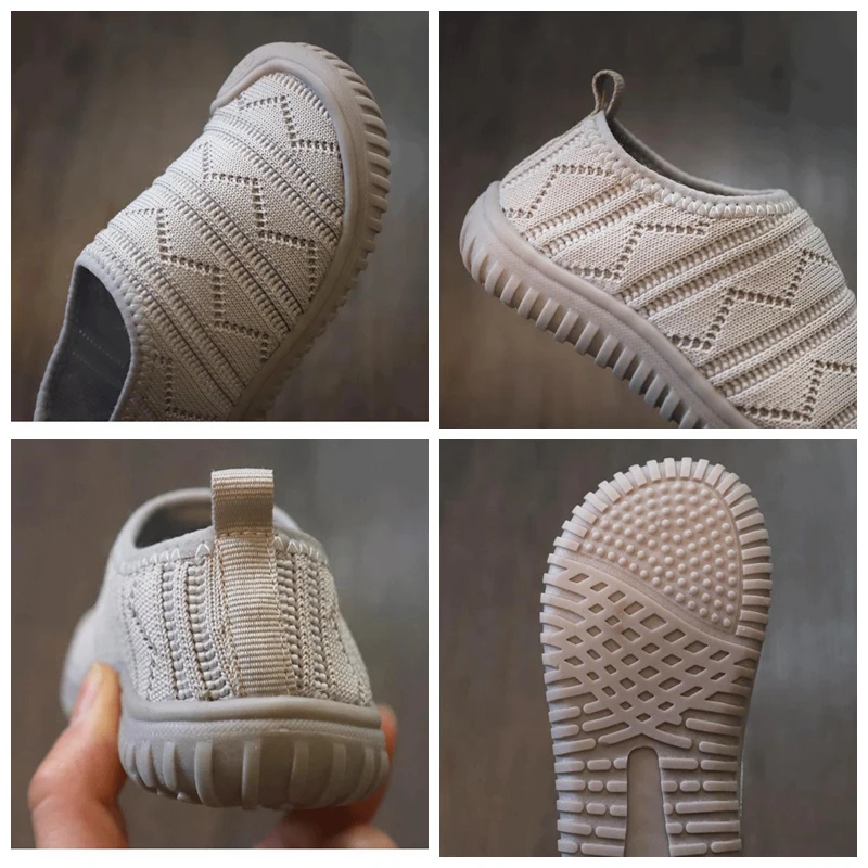 

Kids Shoes 2021 Spring Summer Children Breathable Knit Sneakers Baby Comfortable Slip On Loafers Boys Girls Indoor Home Slippers