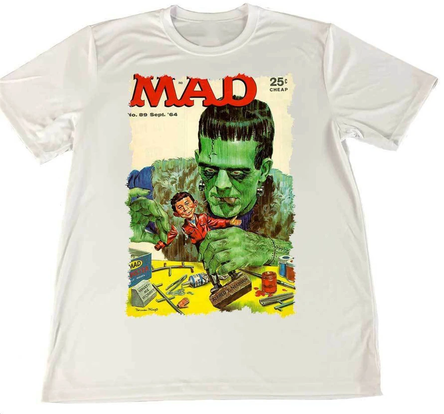 1964 Mad Magazine Обложка Франкенштейна Влагоотводящая Футболка W Американский флаг