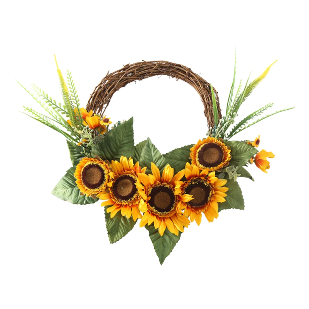 

Эвкалиптовая Гирлянда Венок Моделирование искусственных цветов Растения Инс стиль кулон День благодарения Подсолнух украшение для дома