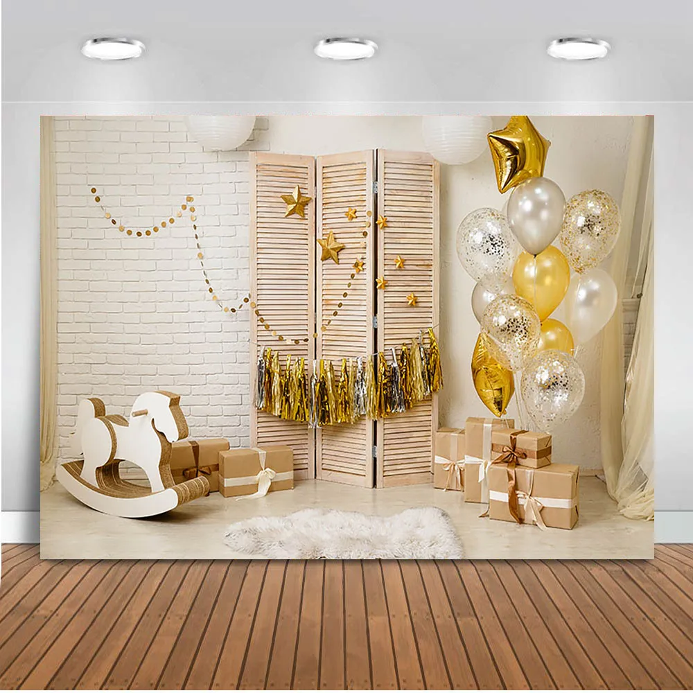 Фон для фотографий первый день рождения воздушный шар цветы белая игрушка