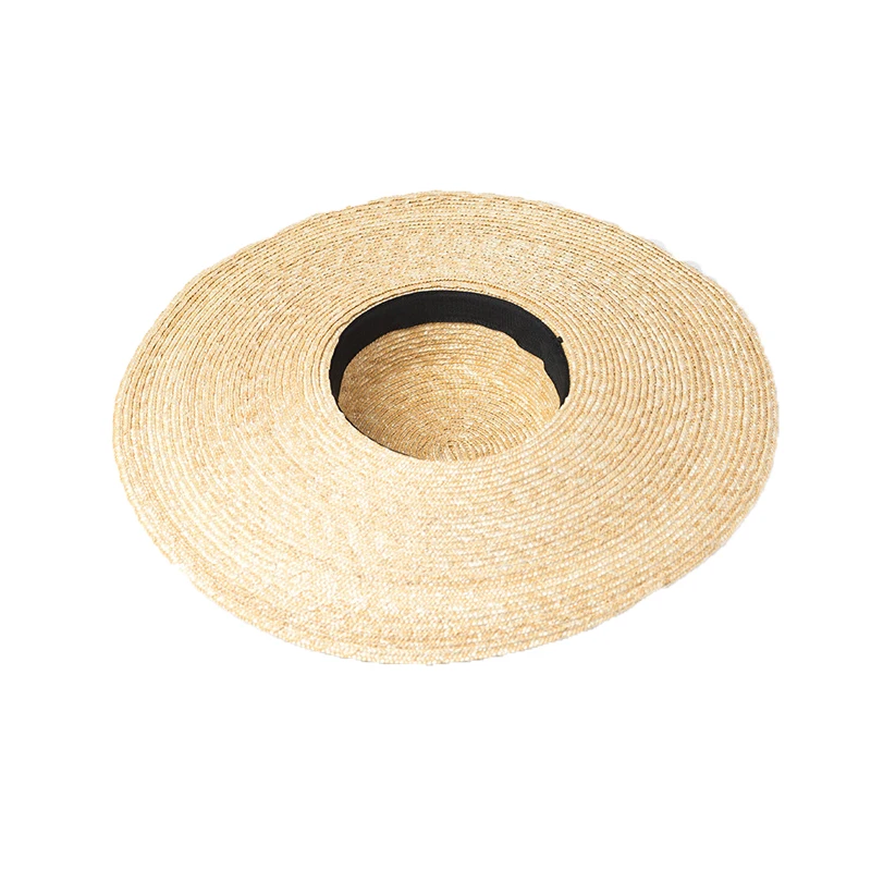 Летняя соломенная шляпа с большими полями женская черная Повседневная пляжная