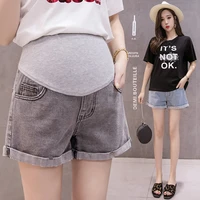 summer fashion shorts pregnant women denim shorts curling holes pregnant pants stretch belly pregnant women clothes maternity