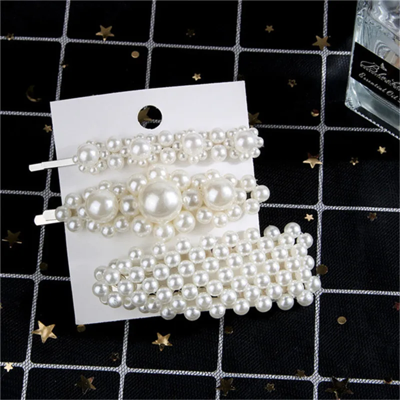 3PCS 6 1 комплект корейская мода твердые заколки для волос с жемчугом для женщин девочек шпильки заколки для волос модные аксессуары ручной работы для укладки волос подарки - Цвет: 3PCS 6