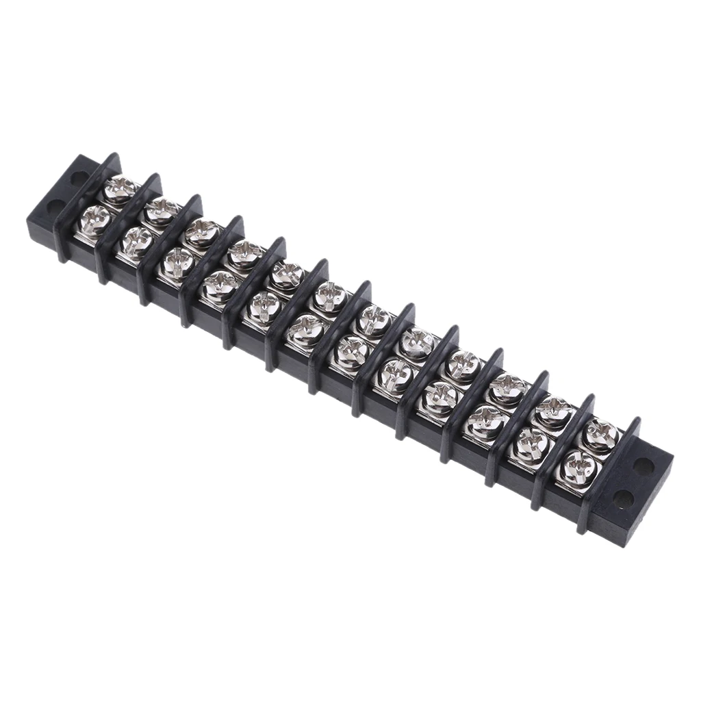 Terminal Block 30A 12 Circuit Marine AC DC Nickel-Plated Brass Boat